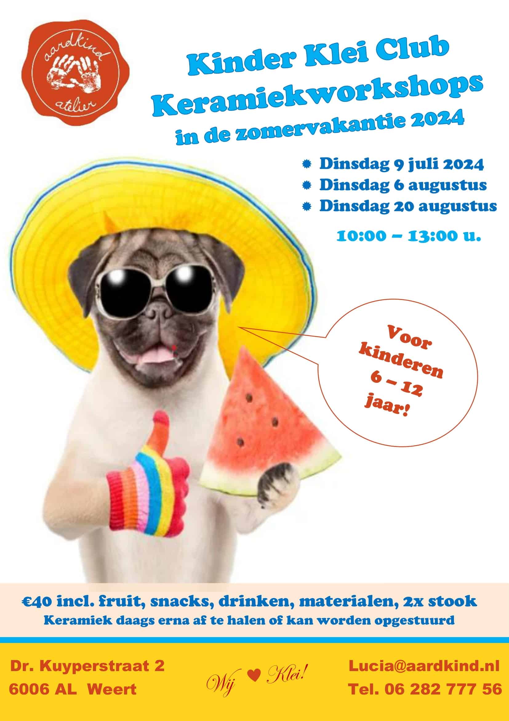 KinderKlei Zomervakantie dagdeel_watermeloenhond_juliaug24-1